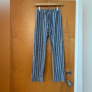 Brandy Melville Striped Ankle Pants in Blue and White